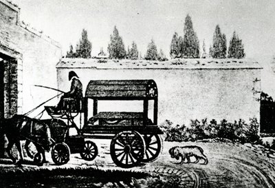 La bara di Mozart seguita da un cane, c.1791 da Unbekannt Unbekannt